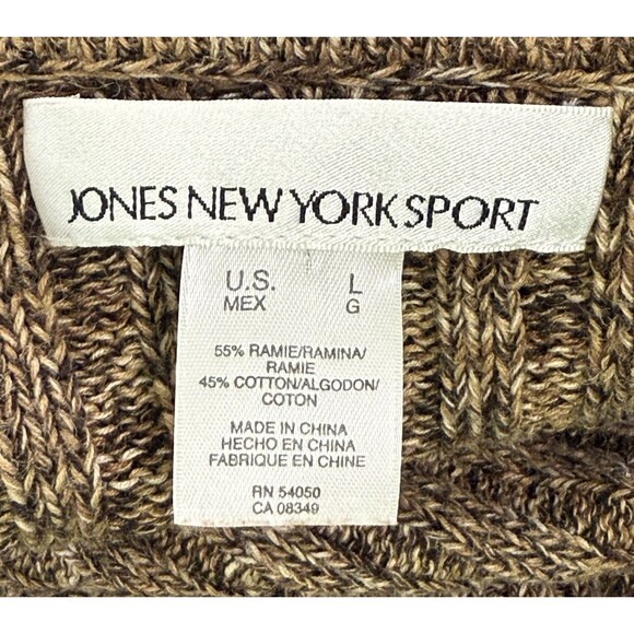 Women’s Brown Ribbed Knit Turtleneck Sweater Classic Cozy Fall Winter Size Lg - Picture 5 of 8